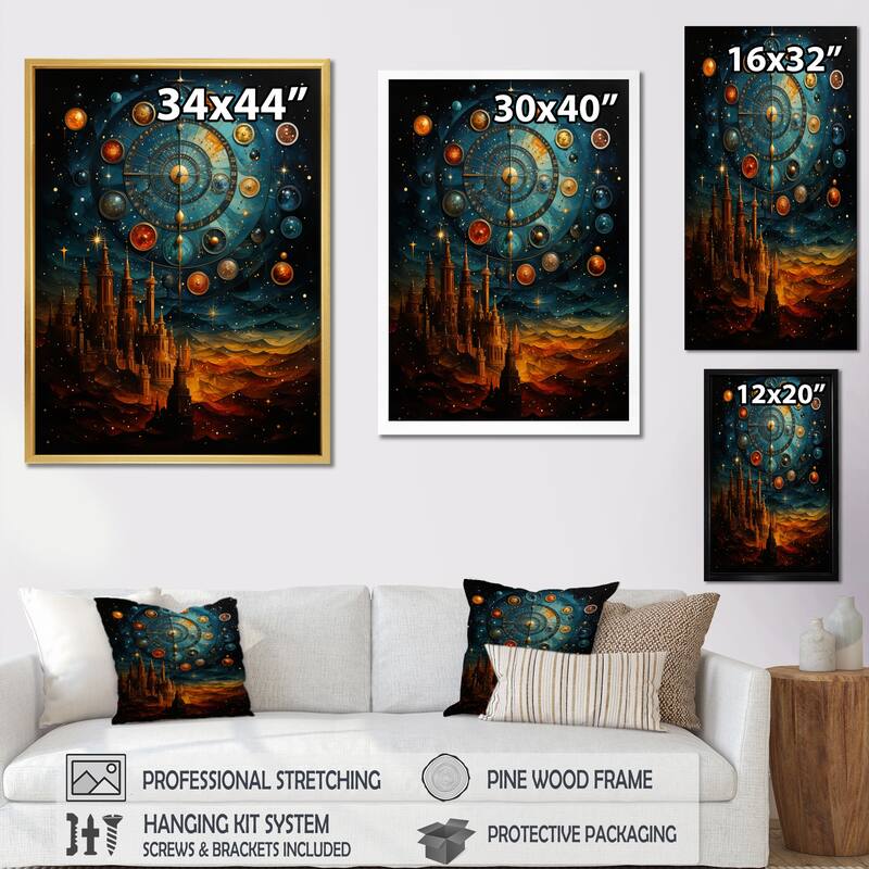 Designart "Astrology Astrological Mosaic" Zodiac Framed Wall Art Prints Bed Bath & Beyond